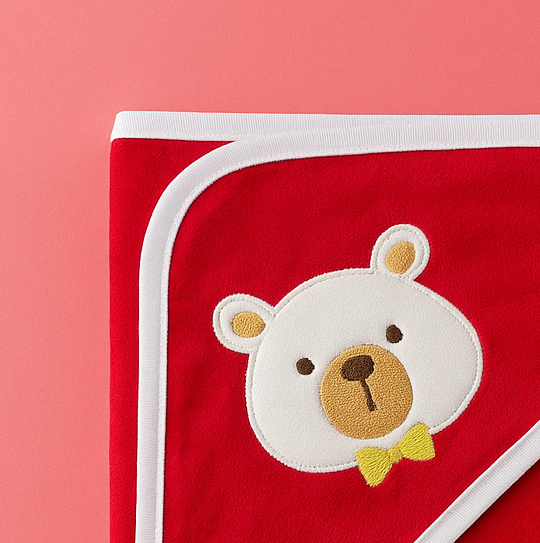 Hooded Wrapping sheet For Baby | New Born Baby Swaddle | Red - Image 3