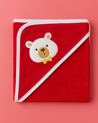 Hooded Wrapping sheet For Baby | New Born Baby Swaddle | Red