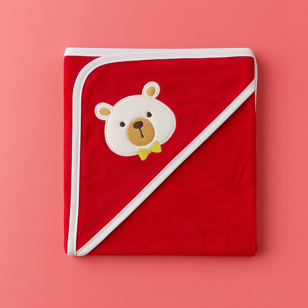 Hooded Wrapping sheet For Baby | New Born Baby Swaddle | Red