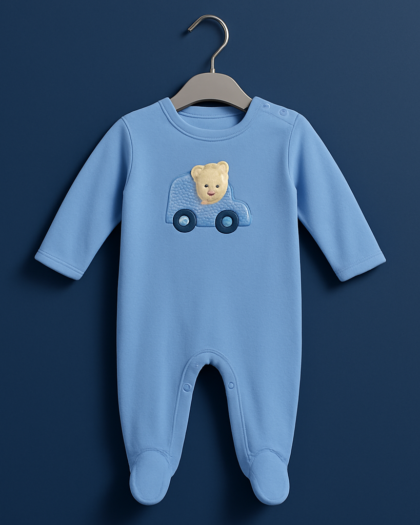 Full Body Suit For Baby | Light Blue Romper for Winters