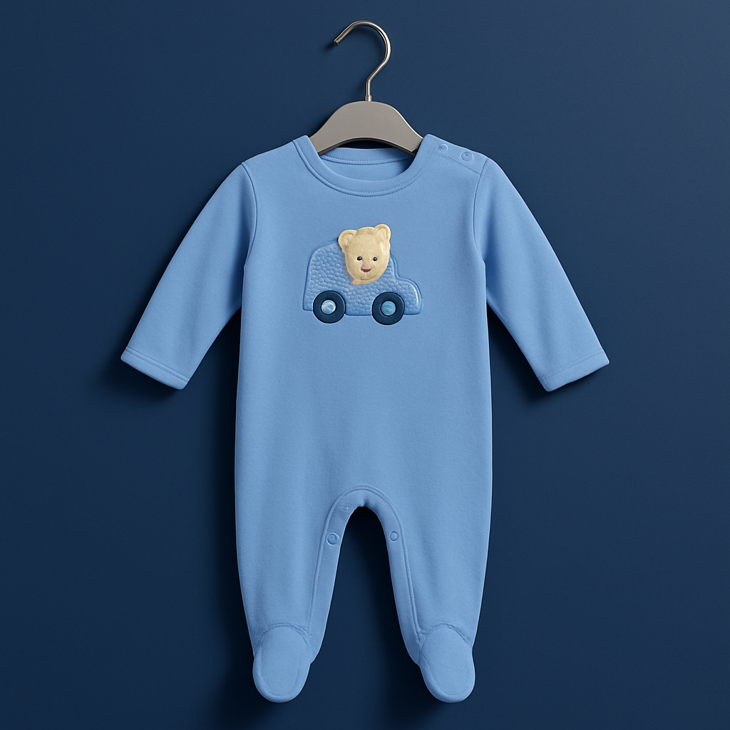 Full Body Suit For Baby | Light Blue Romper for Winters