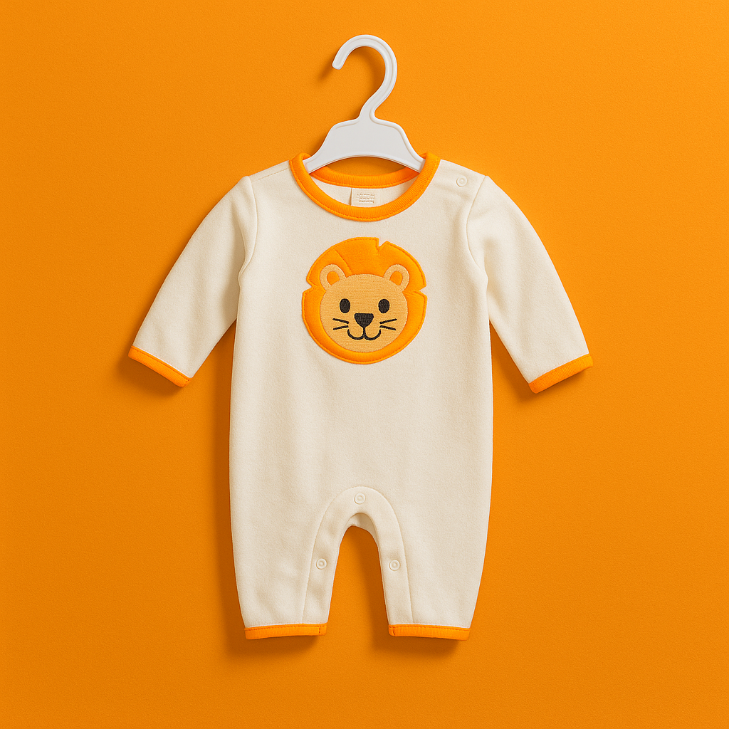 Body Suit For Baby | Orange Lion Romper - Image 2