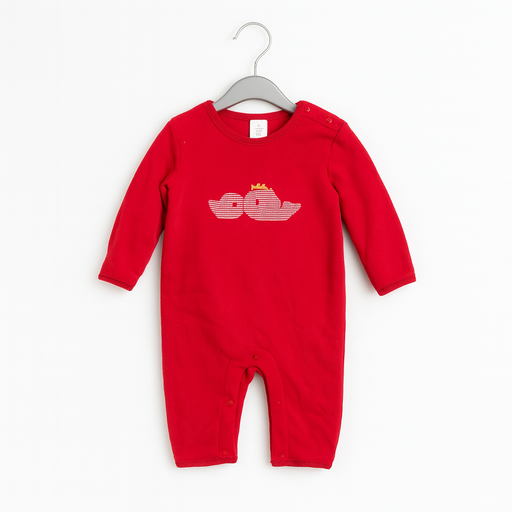 Body Suit For Baby | New Born to 9 Months | Red Romper - Image 3