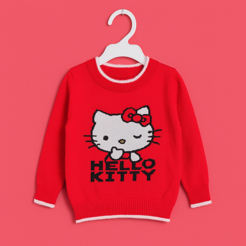 Hello Kitty Baby Sweater | Red and Lilac Colors | Sweater for Baby - Image 2