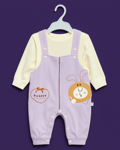 Baby Body Suit with Separate T-Shirt | Adjustable Strap | Pink