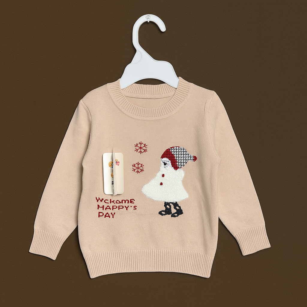 Baby Sweater | Peach and Dark Purple | Sweater for Baby - Image 2