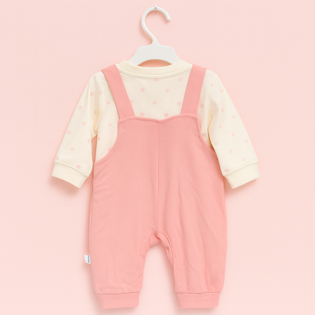 Baby Body Suit with Separate T-Shirt | Adjustable Strap | Pink - Image 2