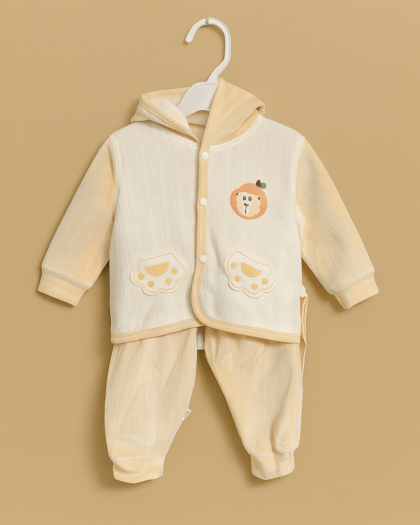 Baby Hoodie Suit With | Light Brown Nude Color| Winter Baby Clothes