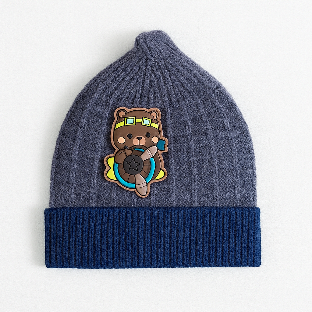 Winter Cap For Baby | Knitted Purple Blue Cap for infant - Image 2