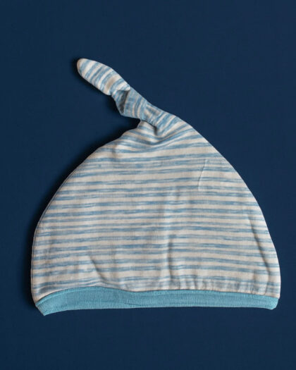 Knot Cap for Baby Blue - White | Stripe | New Born Baby Cap