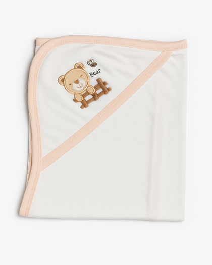 Baby Wrapping Sheet | Peach and White