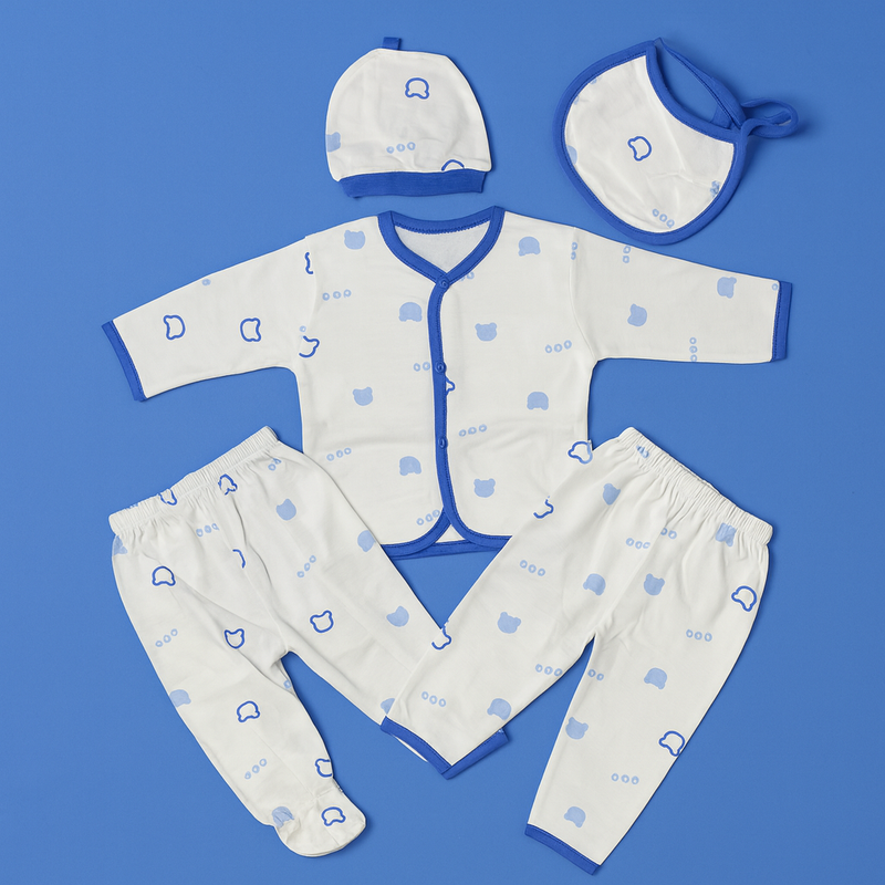 5 Piece Set | Blue White | Pure Cotton | Imported