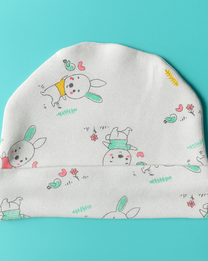 Green Rabbit Design Cap for Baby Boys | Girls | New Born Baby Caps